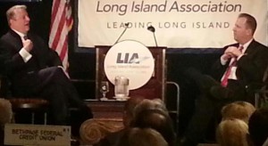 Al Gore and Long Island Association President Kevin Law in Woodbury on Friday (Gary Duff)