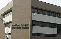 First District Court in Hempstead was evacuated for a bomb scare on Monday.