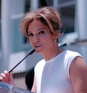 Jennifer Lopez at a ceremony to receive a star on the Hollywood Walk of Fame last month (Photo by Angela George).