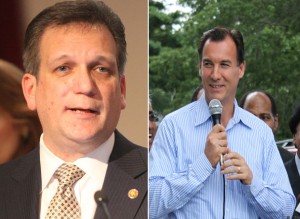 Nassau County Executive Ed Mangano (Left) faces off against Democrat Tom Suozzi (Right) who is vying for his old position. 