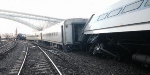 A Metro-North train derailed in the Bronx on Sunday morning.