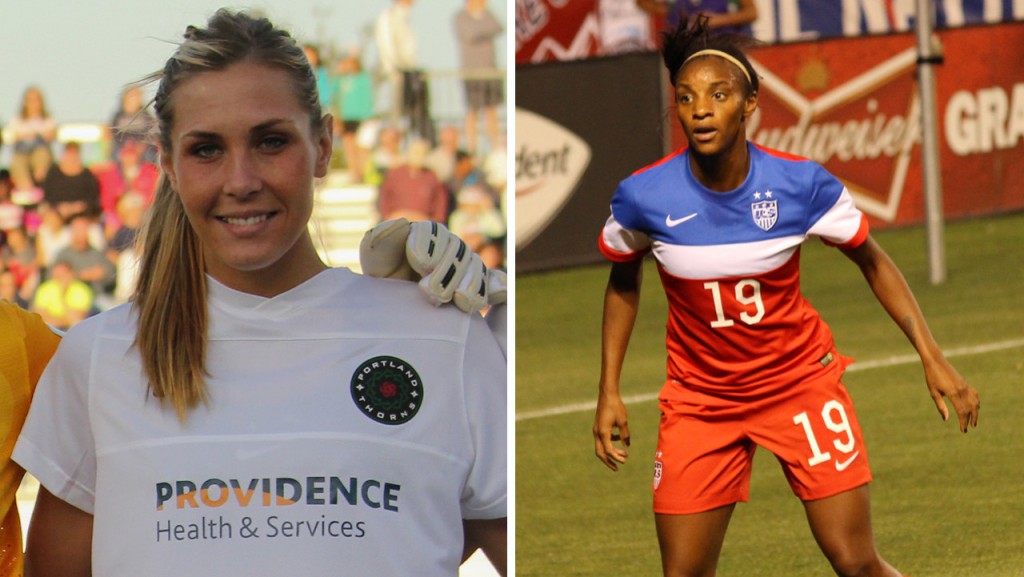 From left: US Women's National Team soccer players Allie Long and Crystal Dunn.