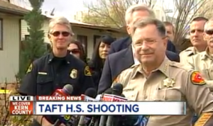Kern County Sheriff Donny Youngblood addresses reporters following shooting at Taft High School in California. (Photo: 23ABC News live video) 