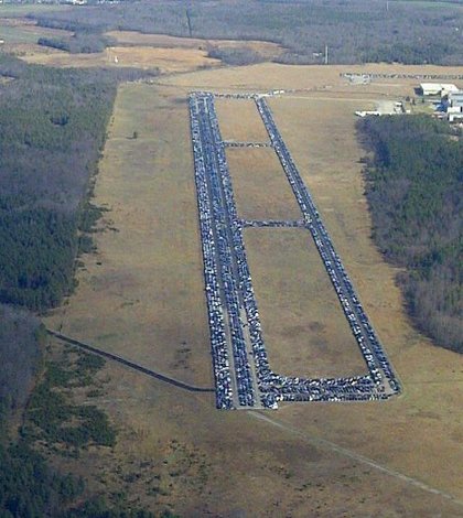 Some 20,000 cars wrecked by Super Storm Sandy cover Landat the Town of Riverhead's Enterprise Park in Calverton.  The site lies inthe protected Long Island Pine Barrens and a state-designated SpecialGroundwater Protection Area, above some of the Island's purest drinkingwater supplies. (Pine Barrens Society )