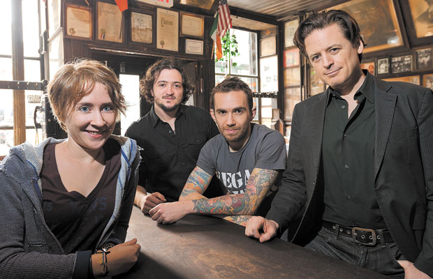 From Left to Right: Molly Knefel, Lee Camp, Jamie Kilstein and John Fugelsang. They all sat down with the Long Island Press and talked about political satire and their careers. 