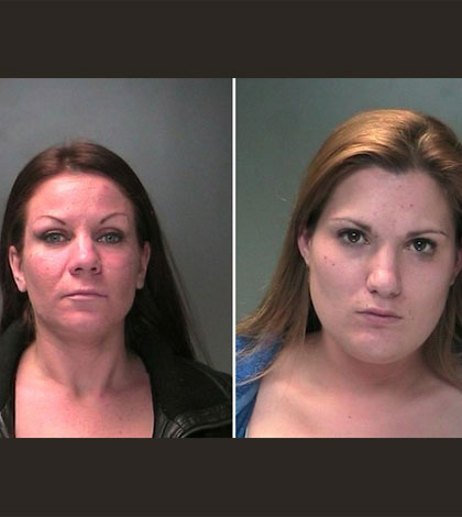 Amanda Kosby (L) and Tara Riley (R) were arrested for heroin possession with their children in the car.