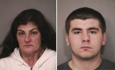 Denise Burke (L) and her son Jamie Burke (R) are facing drug charges. 