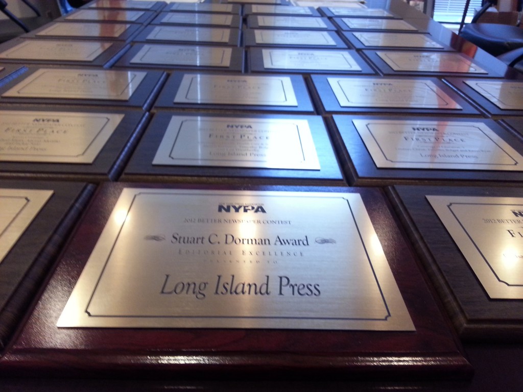 The Long Island Press brought home 23 honors at the New York Press Association's 2012 Better Newspaper Contest April 5th and 6th in Saratoga, NY, including its top prize, the Stuart C. Dorman Award for Editorial Excellence.