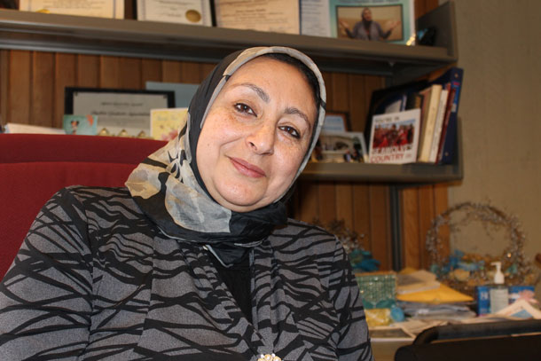 Sister Sanaa Nadim, chaplain of the Stony Brook University Muslim Student Association, has devoted the last 20 years of her life to the university's youth. (Rashed Mian/Long Island Press)