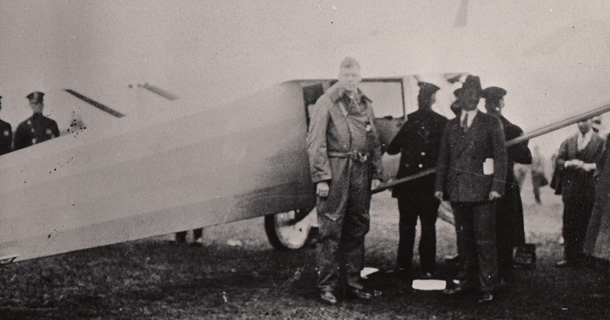 Charles Lindbergh preparing to leave Long Island for Paris