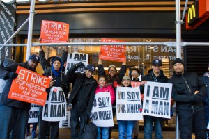 Fast food employees rallying for higher wages. (Photo credit: Fast Food Forward Facebook Page)