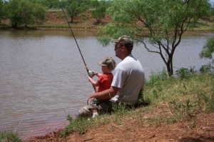 Some dads like to go fishing on Father's Day.