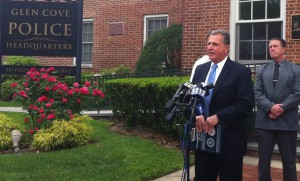John Azzata, commander of the Nassau police Homicide Squad, speaks to reporters outside Glen Cove city police headquarters on Thursday, June 6, 2013.