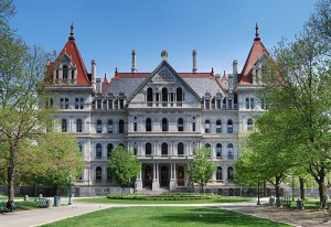 The New York State Legislature building in Albany