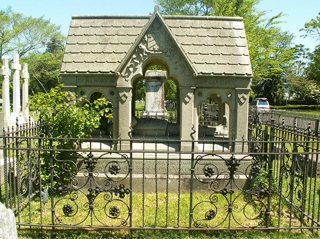 The tomb of East Hampton resident Lion Gardiner lies in the South End Cemetery overlooking Town Pond