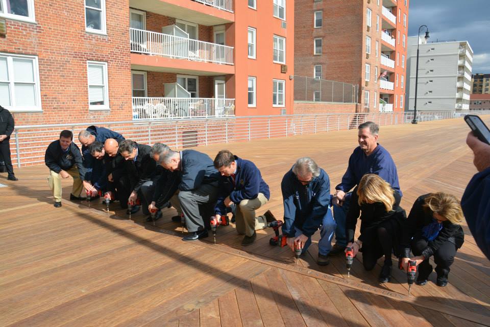 Local officials complete the construction of Long Beach's new boardwalk just days before Sandy anniversary. (Photo credit: City of Long Beach) 
