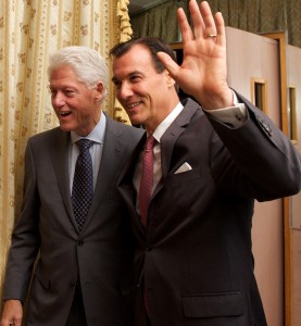 Former President Bill Clinton, left, endorsed fellow Democrat Tom Suozzi in the Nassau County executive race.