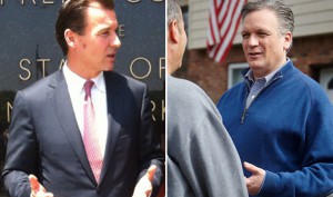 For Democratic Nassau County Executive Tom Suozzi, left, is running for his old job against the Republican who unseated him four years ago, Ed Mangano, right.