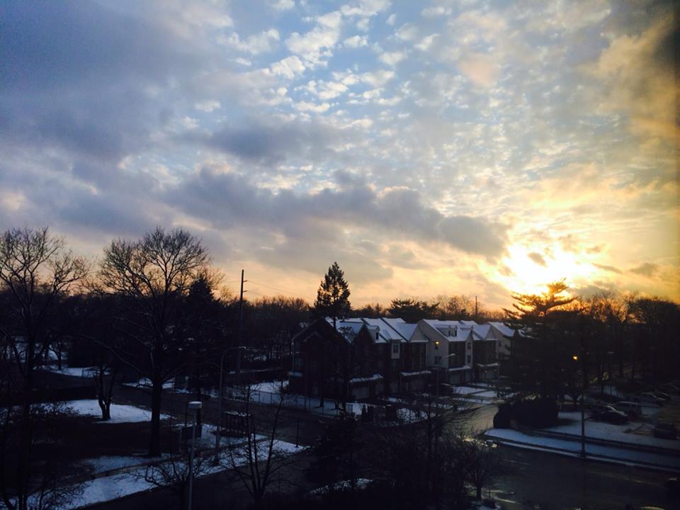 The sun setting over Long Island on Tuesday. (Photo credit: Sara Fingerman)