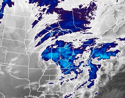 Satellite image of winter storm hitting Long Island this weekend. (Photo: National Weather Service) 