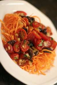 Maggie’s Raw Love Cafe has transformed into a raw food hub for LI’s organic food lovers. This dish, sweet potato pasta, decorated with fresh tomoatoes, gushes with flavor.