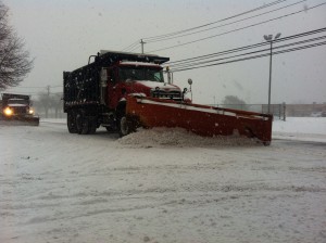 Snow plows clear Union Boulevard in Islip on Tuesday, Jan. 21, 2014.