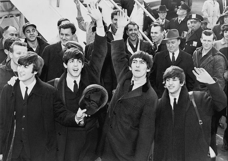 On Feb. 7, 1964, the Beatles landed at JFK Airport, sparking Beatlemania across the United States. (Photo credit: Library Congress/Wikimedia Commons) 