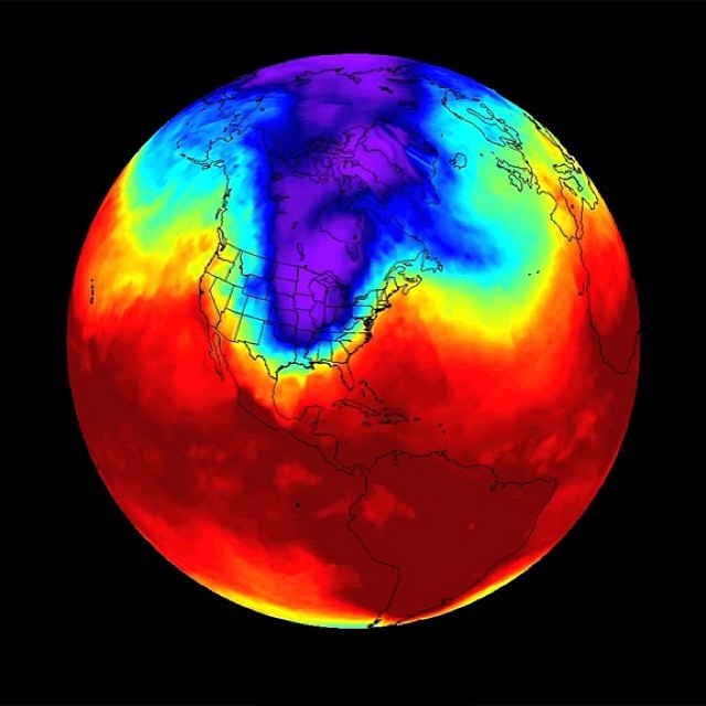 An image of the polar vortex on Jan. 7. (Photo credit: NASA)