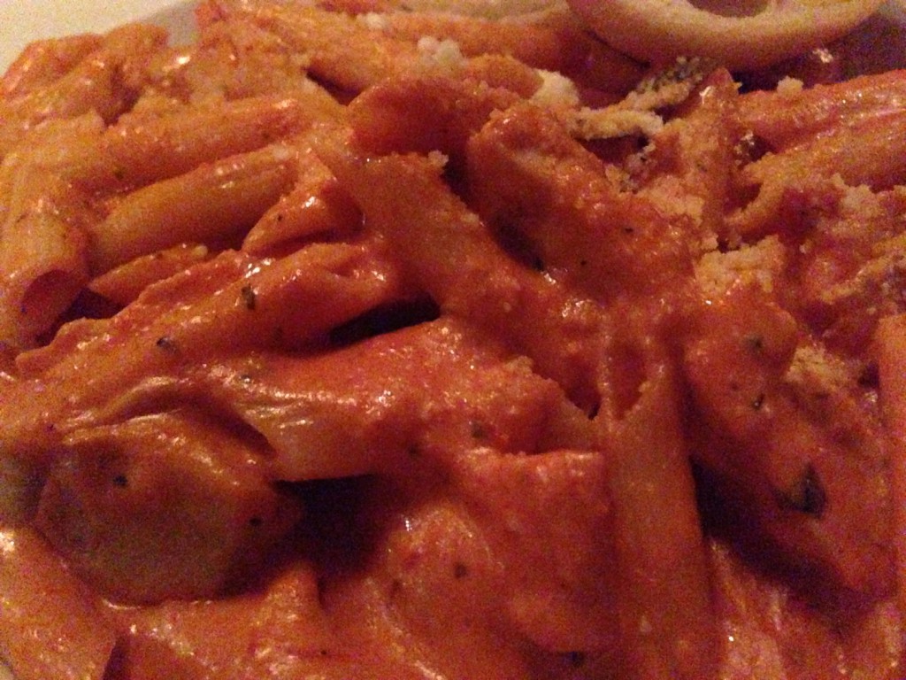 The creamy pink goodness of the Penne a la Vodka at the Post Office Cafe in Babylon, one of its "Main Street Specialties," will warm the heart of any hungry high-quality food seeker. (Chris Cooke/Long Island Press) 