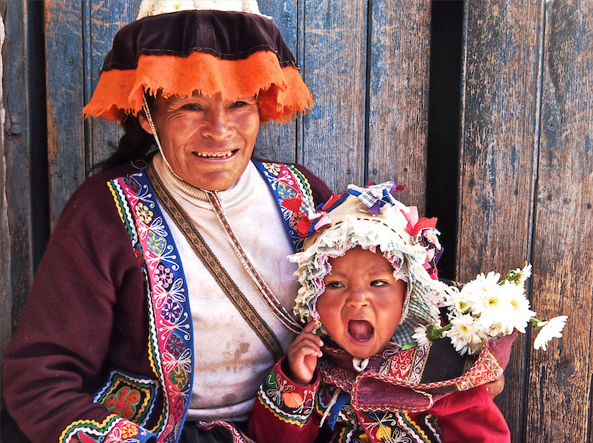 Nadine Heyman saw this grandmother tending her granddaughter in a Peruvian village in the Andes. 