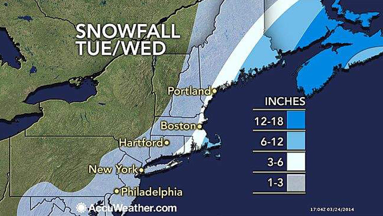 Nor'easter to Bring 2-4