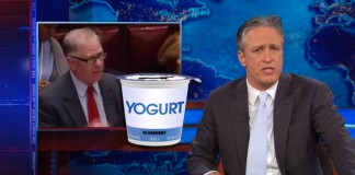 Jon Stewart NY Yogurt Snack Bill
