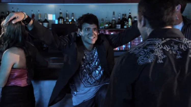 Long Island hero of the silver screen Ralph Macchio unleashes Daniel LaRusso's infamous "Crane Kick" on an unsuspecting bar patron in his absolutely hysterical short film "Wax On, F*ck Off," which was uploaded to FunnyOrDie.com in 2010 and has garnered more than 3.5 million views to date. (Screenshot - Film viewable on FunnyOrDie.com) 