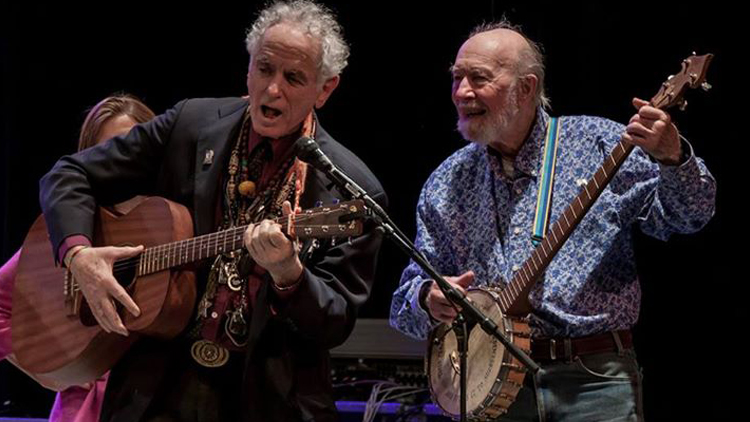 David Amram (left) performing with the late, great Pete Seeger (Photo courtesy of Seeger Fest Facebook page)