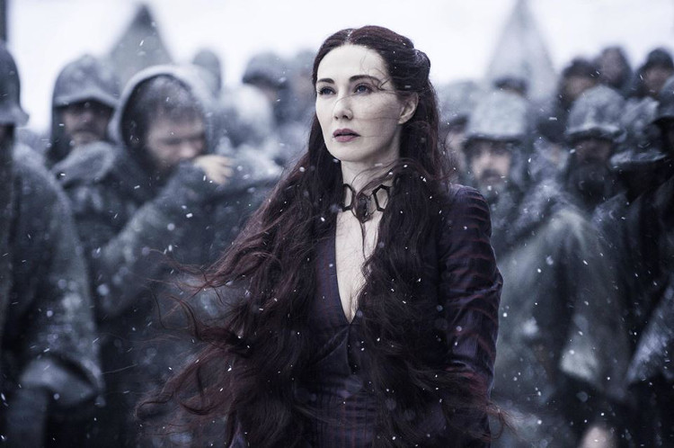 Melisandre convinces Stannis that sacrificing his daughter will give him good fortune in the battles to come. (Photo credit: Helen Sloan/HBO)