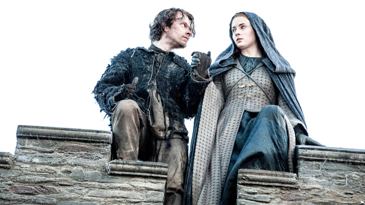 Sansa Stark (R) and Theon Greyjoy (L) form an unlikely alliance in the face of great danger. (Photo credit: HBO)