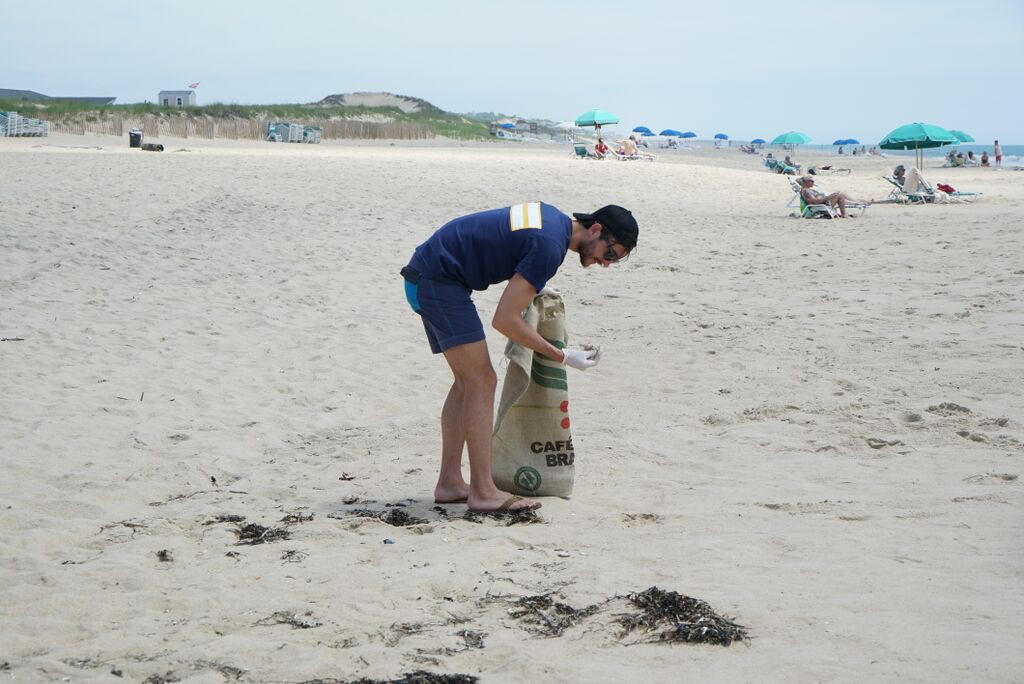 About 40 volunteers picked up trash on the Montauk beaches collecting everything from shoes and straws to mylar balloons and fishing trash as part of the Surfrider Foundation Clean up on Wednesday, June 17. (Photo credit: Dain Ning)