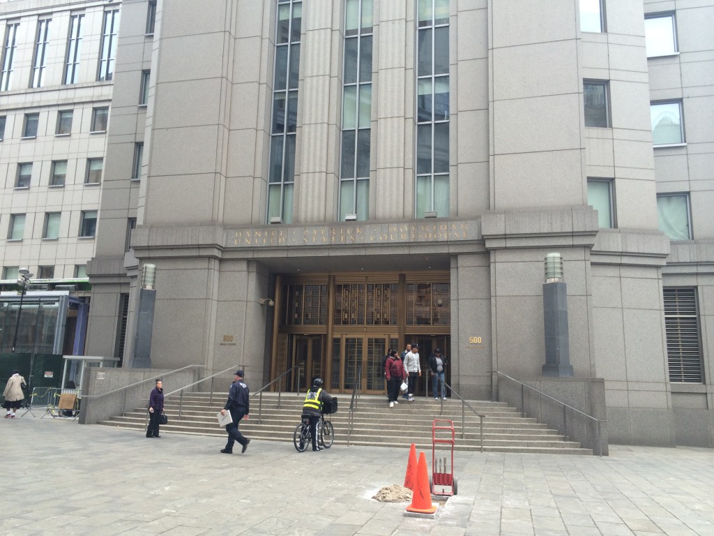 The U.S. District Courthouse for the Southern District of New York in Manhattan where the Skelos trial took place.