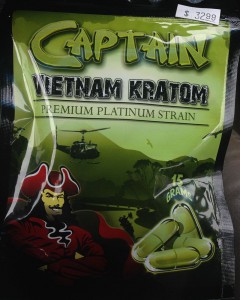 A package of Kratom capsules for sale in the United States.