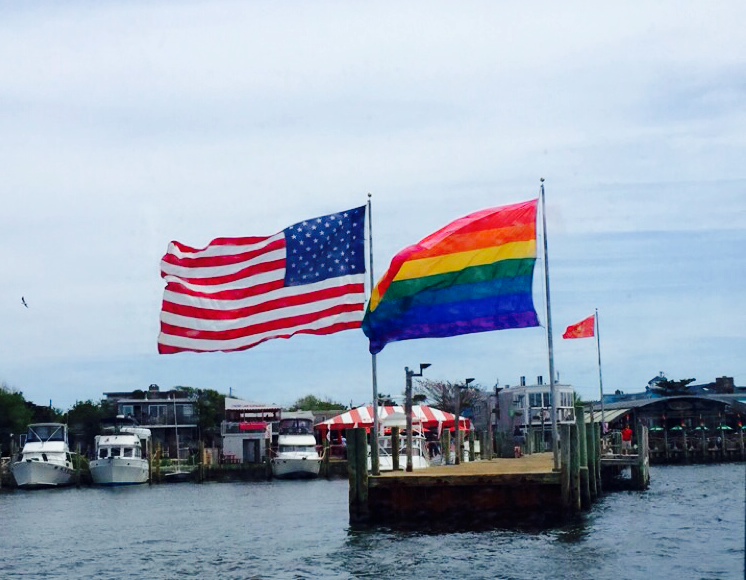 The dock at Cherry Grove on Fire Island.