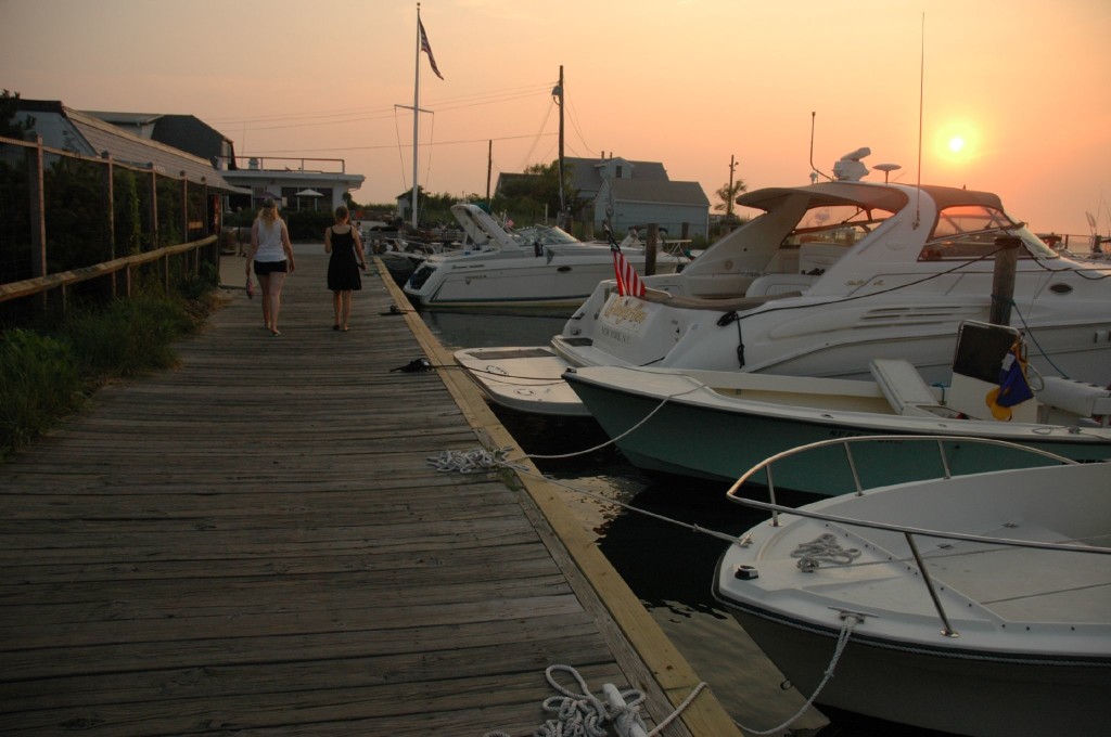 Sunset at the marina in downtown Kismet.