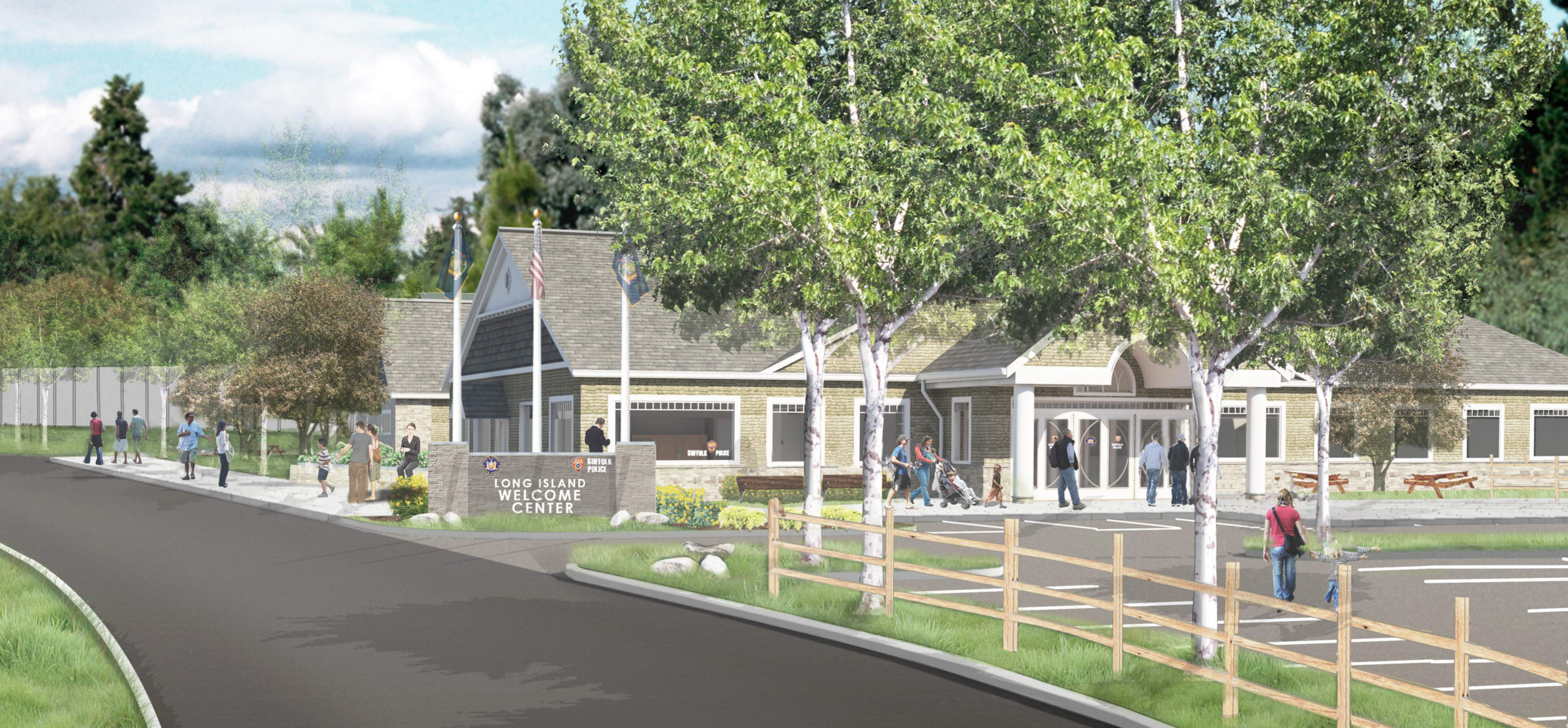 Artist's rendering of the Long Island Expressway Welcome Center. Courtesy New York State Governor's Office
