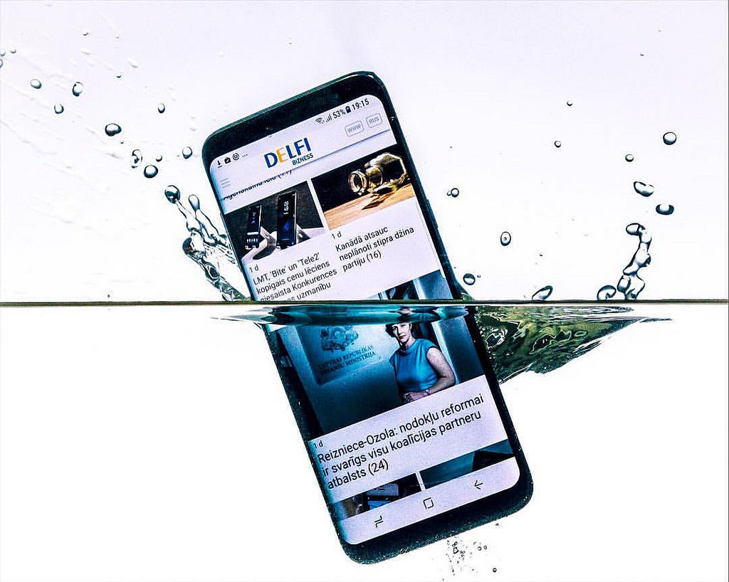phone in water