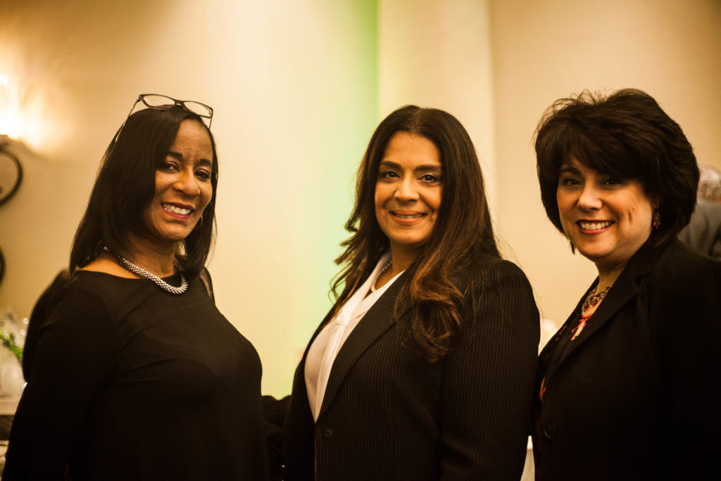 Michelle Bage Blanca Arbolaze Elize Saltzman at Vision LIs gala Photo by Thomas Christian DeJosia.