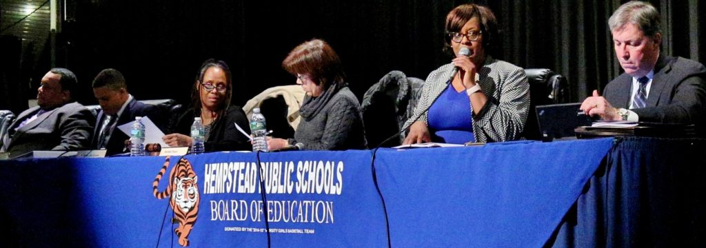 The Hempstead School Board is defending itself in a lawsuit filed by its former superintendent (Photo by Bob Giglione)