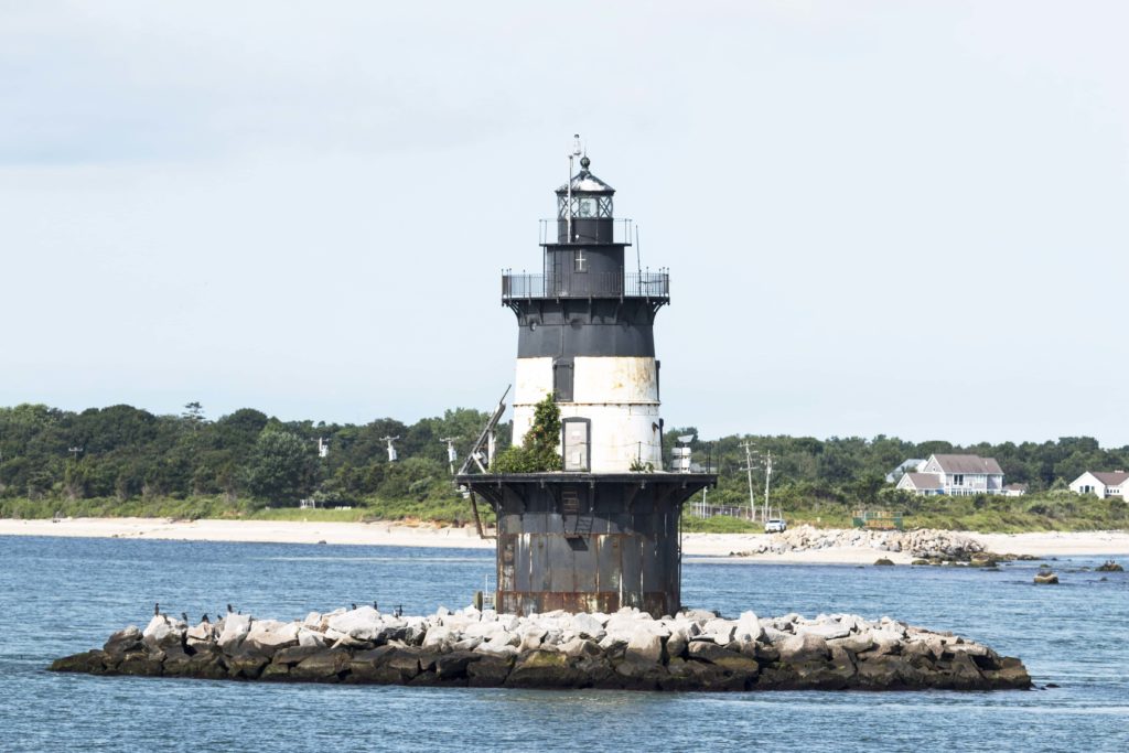 Orient Point lighthouse at the point where the Long Island Sound and Peconic Bay meet. 1