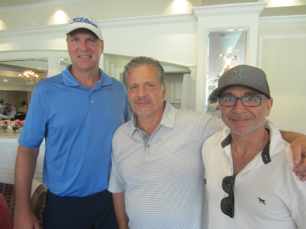 Robert Franceschini with two pals supporters Walter Walsh left of Altice USA and Jim Shrayef right President of the Greater New York ATM Association