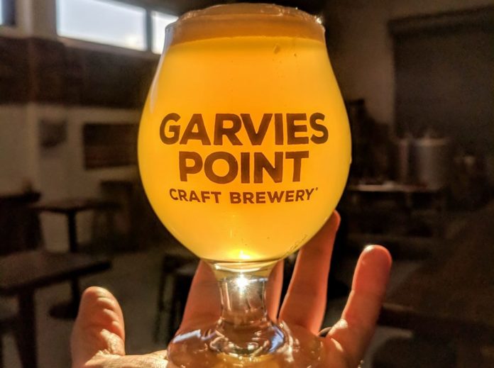 Garvies Point's Juice Break, a New England-style IPA, is brewed with loads of wheat, oats and Pilsen malt.
