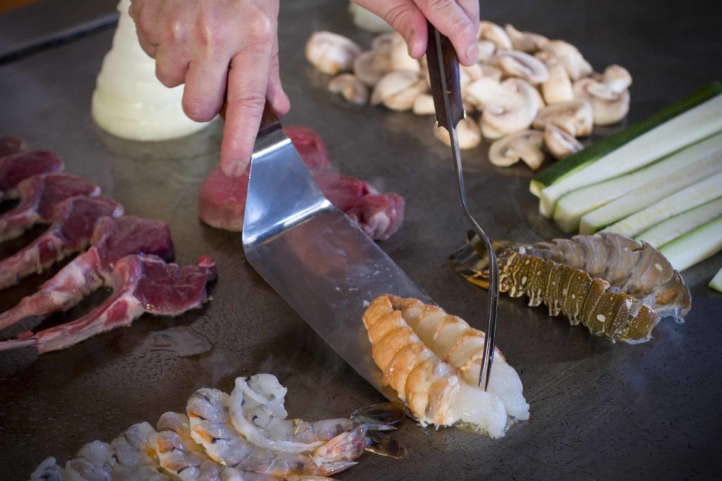 hibachi lobster shrimp and lamb