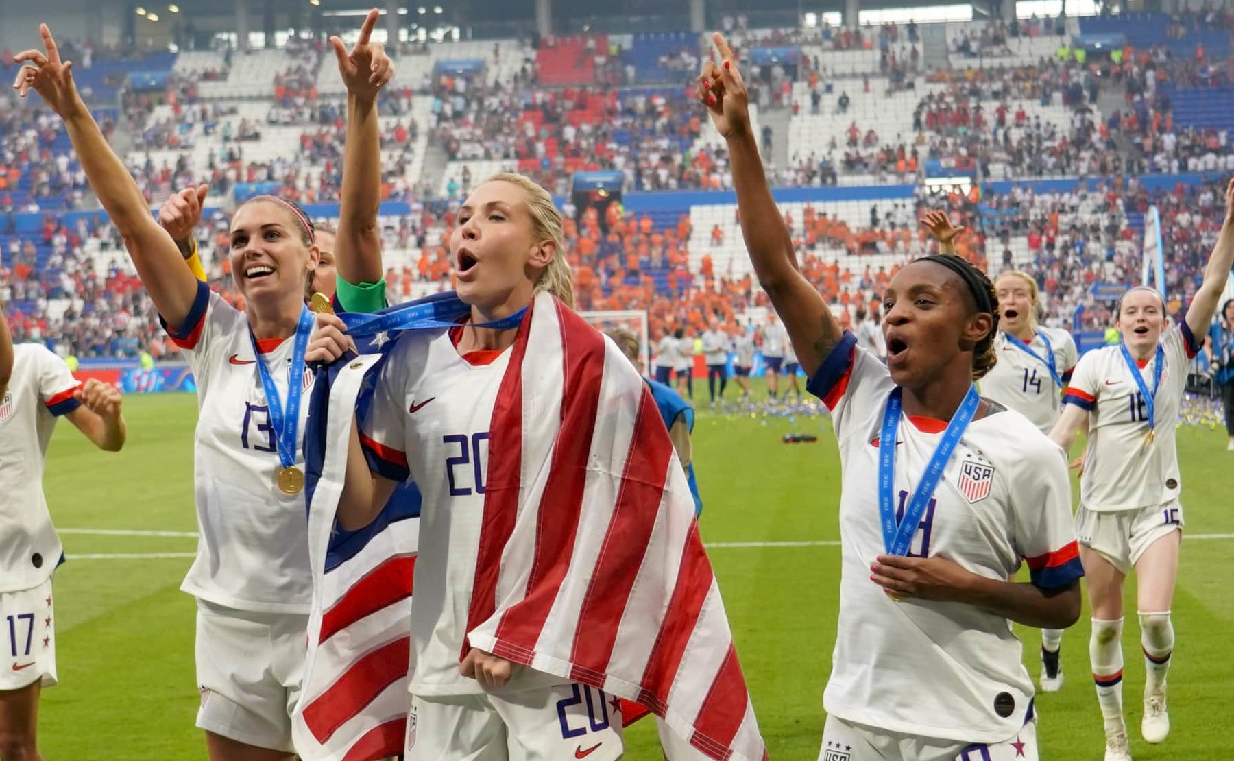 U.S. Women's National Soccer Team's Allie Long and Crystal Dunn